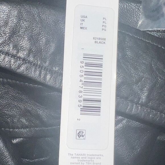 Tahari Women's Liv Belted Leather Shirt Jacket Black Petite Large NWT - Picture 9 of 9